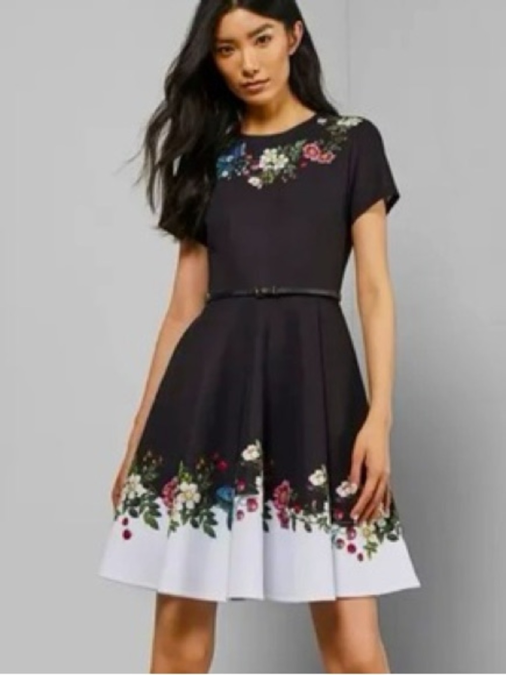 Ted Baker Chestna Floral Border Fit-and-Flare Dress ❤️NWT❤️